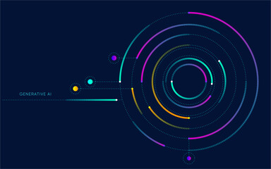 Illustration of abstract stream. Artificial intelligence. Big data, technology, AI, data transfer, data flow, large language model, generative AI