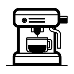Simple coffee machine isolated black icon