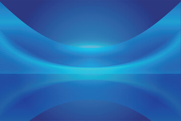 Blue technological curved lines abstract building square vector background