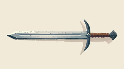 Sword medieval weapon flat cartoon vactor  - obrazy, fototapety, plakaty