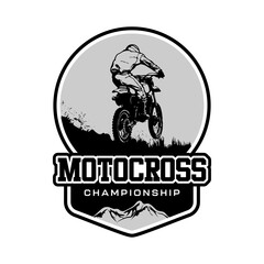 Extreme motocross championship logo emblem design