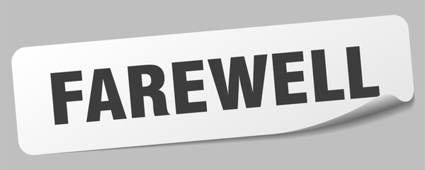 farewell sticker. farewell label