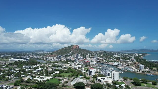 Aerial footage of Townsville Queensland Australia
