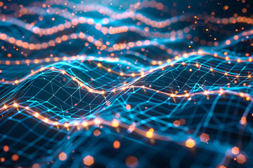 Obraz premium digital image of a network of glowing lines and dots