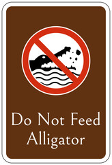 Do not feed animals sign alligators