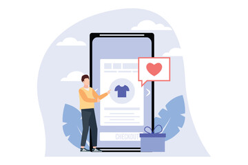 E Commerce Flat Design Illustration