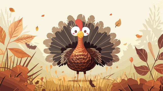 Turkey bird animal thanksgiving character vector il