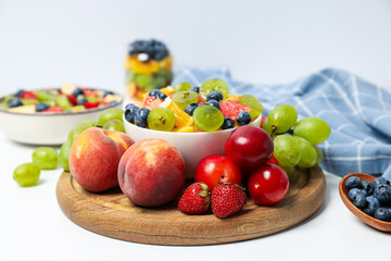 Tasty and healthy nutrition concept - fruit salad
