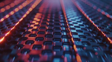 Obraz premium Detailed view of a wall showcasing a hexagonal pattern with precision and repetition