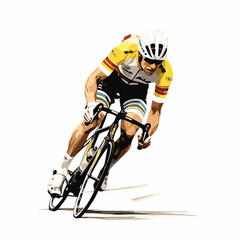 Road cyclist hand-drawn illustration. Cyclist. Vector doodle style cartoon illustration