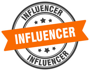 influencer stamp. influencer label on transparent background. round sign