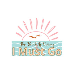 Vector summer Beach vintage tshirt design
