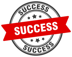 success stamp. success label on transparent background. round sign