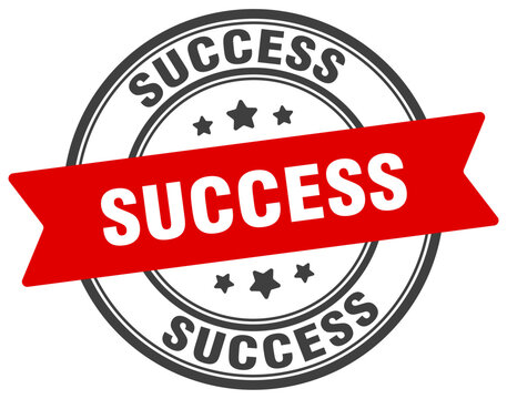 success stamp. success label on transparent background. round sign