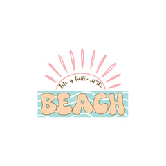 Vector summer Beach vintage tshirt design