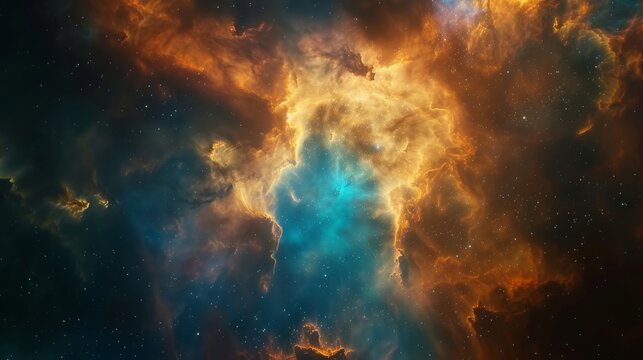 Fiery Cosmic Nebula: A Mesmerizing Spectacle Amidst the Vast Interstellar Cloudscape, Igniting the Imagination and Inspiring Wonder Across the Universe