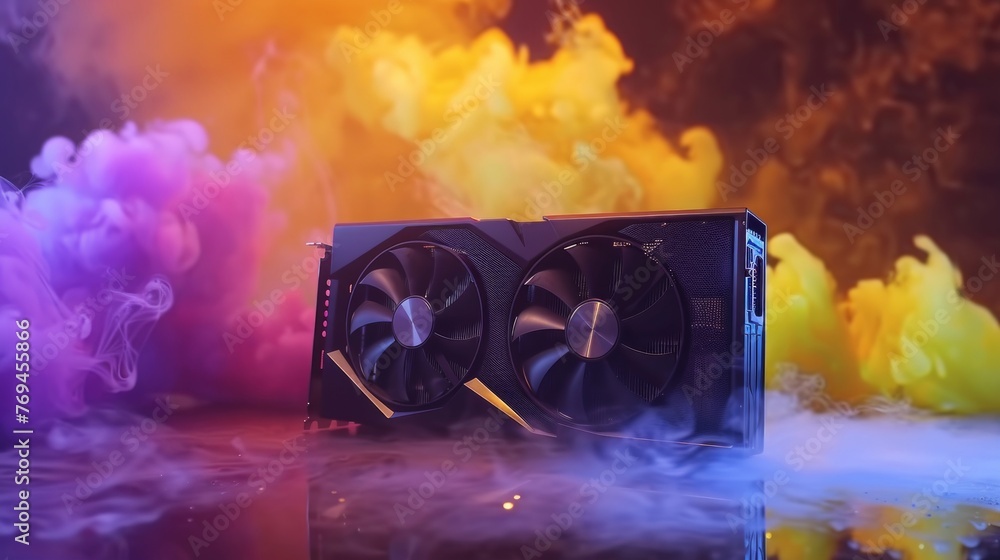 Poster smoke billowing out of a computer case due to potential hardware malfunction or overheating