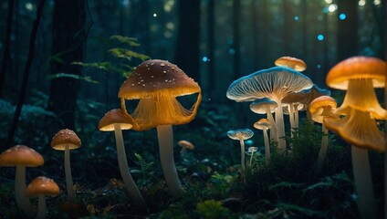 mushrooms in the forest