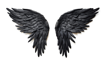 black wings on white background