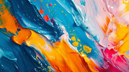 Abstract Color Explosion - Vibrant Artistic Chaos: An Explosion of Pigments, Each Brushstroke a Burst of Emotion, Crafting a Vibrant Tapestry of Expression