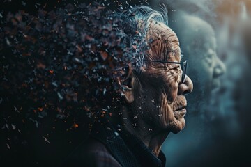 World Alzheimer's Month. Bunner. With Generative AI technology - obrazy, fototapety, plakaty