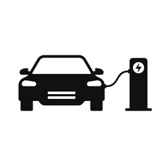 Electric Car Charging Sign on White Background. Vector