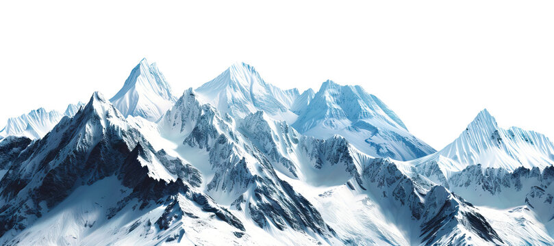 Picturesque landscape with majestic mountain peaks, cut out