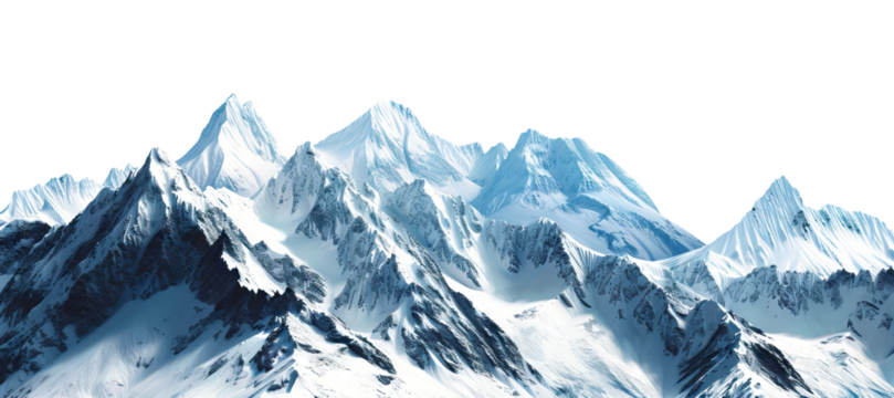 Picturesque landscape with majestic mountain peaks, cut out