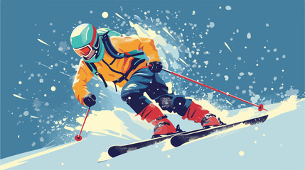 Winter design. Sport icon. Colorful illustration fl