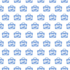 Partner briefcase business icon seamless pattern