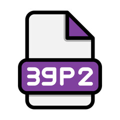3gp2 file icons. Flat file extension. icon video format symbols. Vector illustration. can be used for website interfaces, mobile applications and software