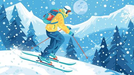 Winter sport design vector illustration flat cartoon