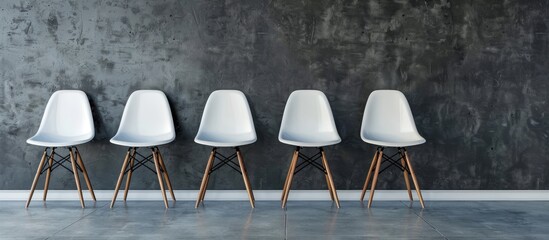 Chairs against a gray wall