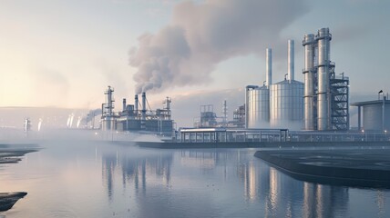 Obraz premium The connection between industrial plants and the environment.World Environment Day.