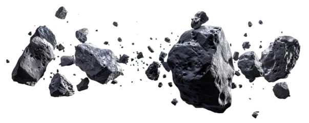Foto auf Acrylglas Antireflex Flying asteroids cut out © Yeti Studio