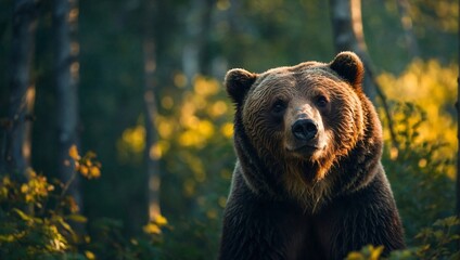 A majestic grizzly bear standing - obrazy, fototapety, plakaty