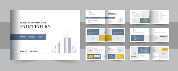 Landscape architecture portfolio brochure design or modern interior portfolio template layout