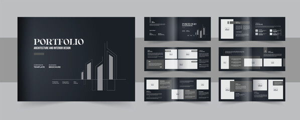 Creative landscape interior brochure layout and architecture portfolio brochure template design