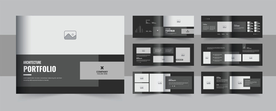 Architecture brochure or landscape interior portfolio design template