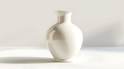 Fototapeta na wymiar White glossy Empty vase isolated on white background