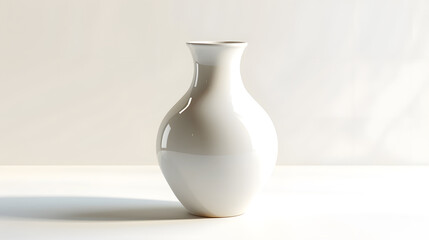 White glossy Empty vase isolated on white background