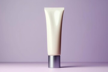 Stylish tube of cream mockup with a screw cap on a pastel background