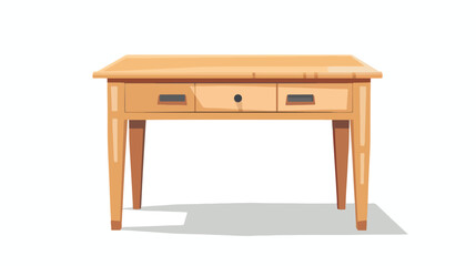 Wooden table furniture cabinet design flat cartoon