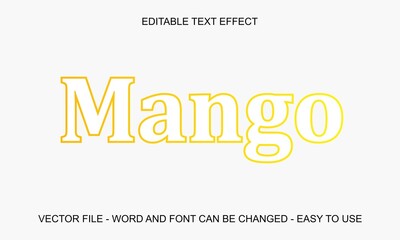 Editable text effect sweet mango fruits mock up