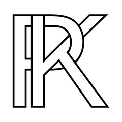 Logo sign pk, kp icon double letters logotype p k