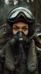A beautiful female fighter pilot
