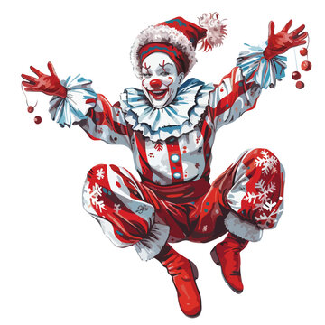 Clipart Clown in carnival costume of snowflake clipart