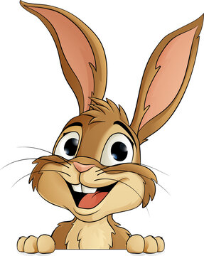 recommend clip art: Easter Bunny Rabbit Peeking Around Sign Cartoon