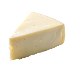 Fresh processed cheese of slice , isolated on transparent background.
