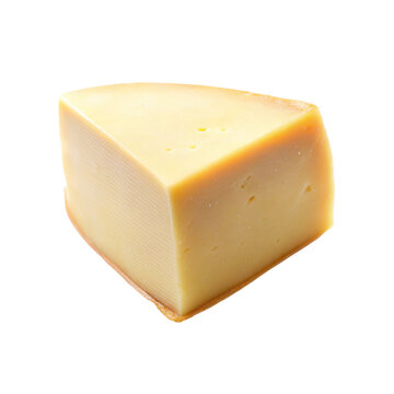 Fresh processed cheese of slice , isolated on transparent background.